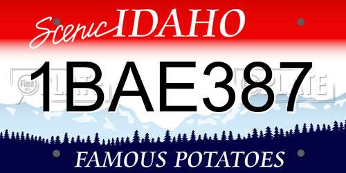 1BAE387 Idaho License Plate