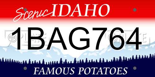 1BAG764 Idaho License Plate