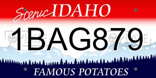 1BAG879 Idaho License Plate