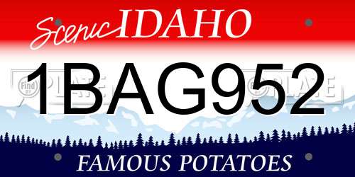 1BAG952 Idaho License Plate