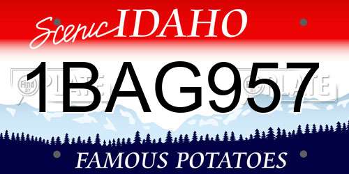 1BAG957 Idaho License Plate