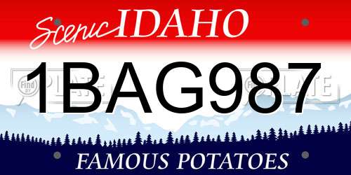 1BAG987 Idaho License Plate
