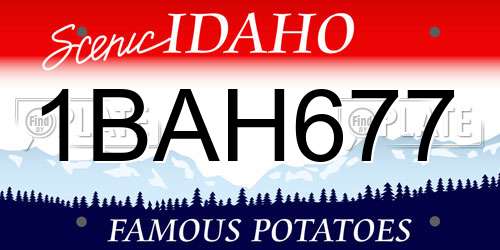 1BAH677 Idaho License Plate