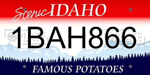 1BAH866 Idaho License Plate