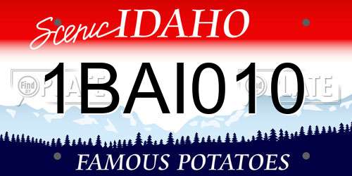 1BAI010 Idaho License Plate