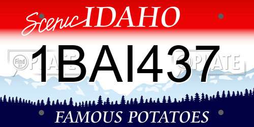 1BAI437 Idaho License Plate