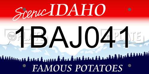 1BAJ041 Idaho License Plate