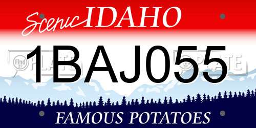 1BAJ055 Idaho License Plate