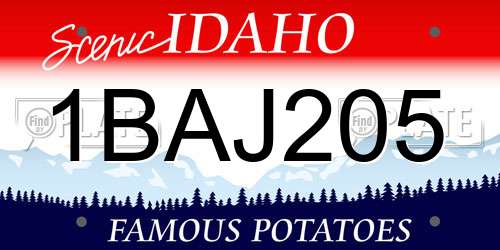 1BAJ205 Idaho License Plate