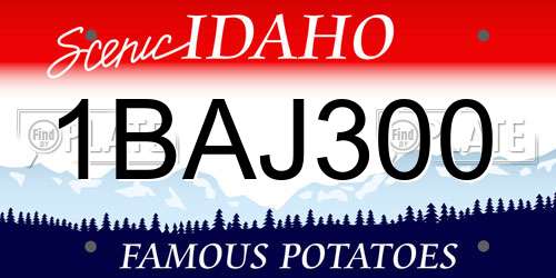 1BAJ300 Idaho License Plate