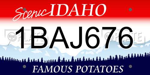 1BAJ676 Idaho License Plate
