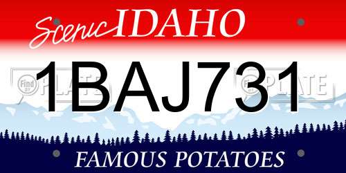 1BAJ731 Idaho License Plate