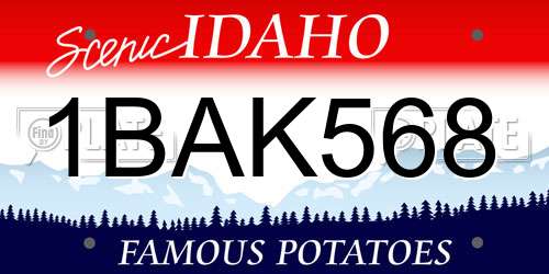 1BAK568 Idaho License Plate