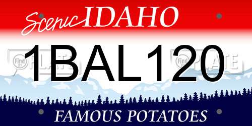 1BAL120 Idaho License Plate