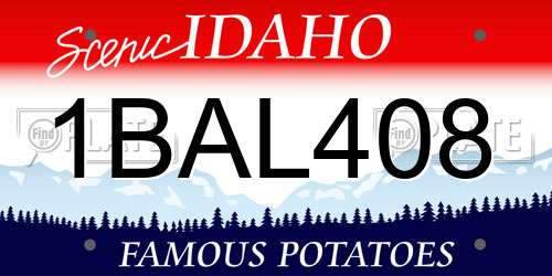 1BAL408 Idaho License Plate