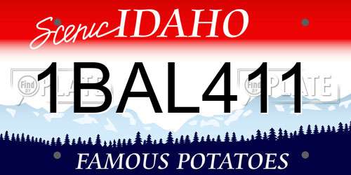 1BAL411 Idaho License Plate