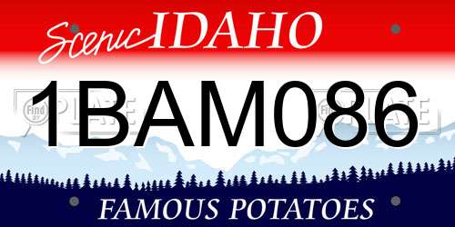 1BAM086 Idaho License Plate