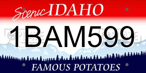 1BAM599 Idaho License Plate