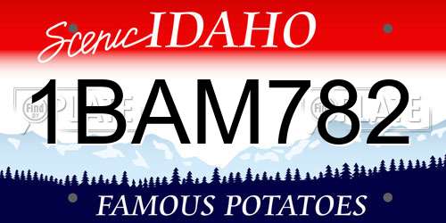 1BAM782 Idaho License Plate