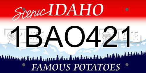1BAO421 Idaho License Plate