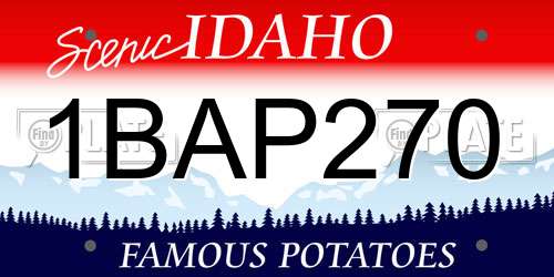 1BAP270 Idaho License Plate