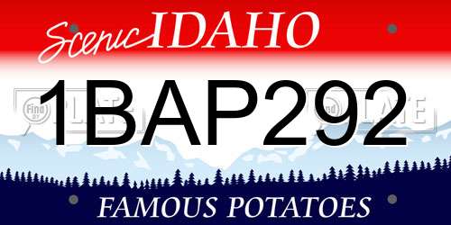 1BAP292 Idaho License Plate