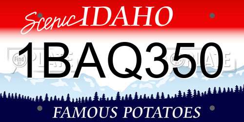 1BAQ350 Idaho License Plate