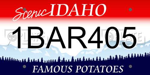 1BAR405 Idaho License Plate