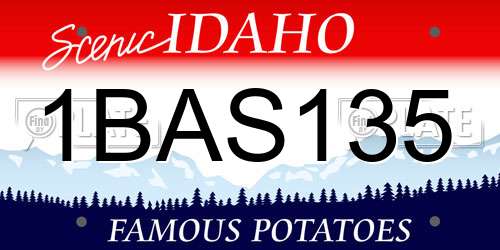 1BAS135 Idaho License Plate