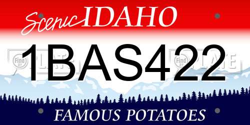 1BAS422 Idaho License Plate