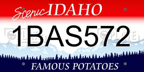 1BAS572 Idaho License Plate