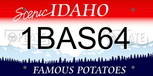 1BAS64 Idaho License Plate