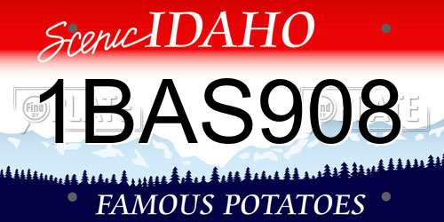 1BAS908 Idaho License Plate