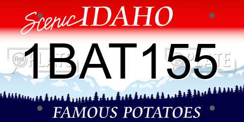 1BAT155 Idaho License Plate