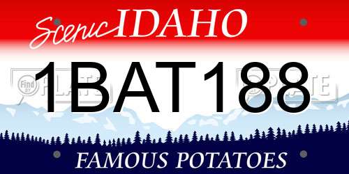1BAT188 Idaho License Plate