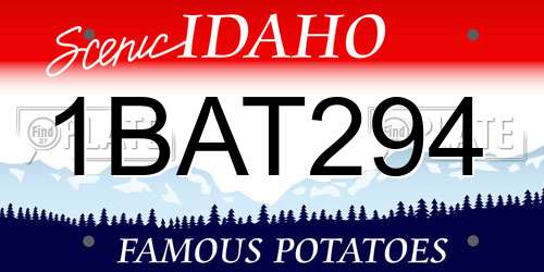 1BAT294 Idaho License Plate