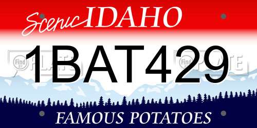 1BAT429 Idaho License Plate
