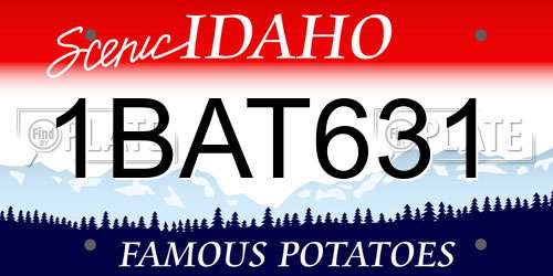 1BAT631 Idaho License Plate