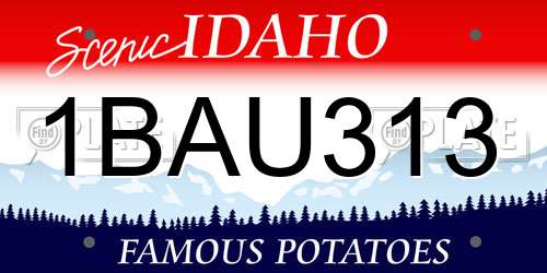 1BAU313 Idaho License Plate