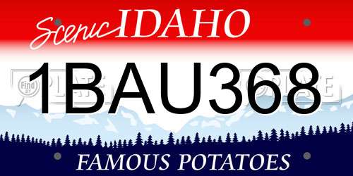 1BAU368 Idaho License Plate