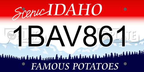 1BAV861 Idaho License Plate
