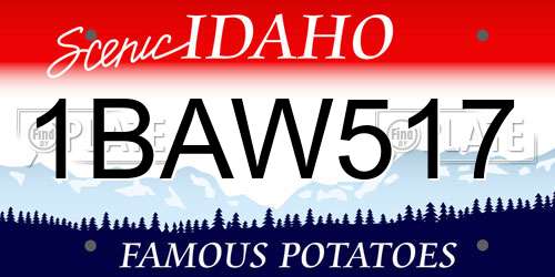 1BAW517 Idaho License Plate