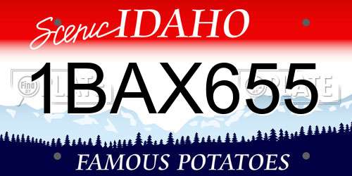 1BAX655 Idaho License Plate