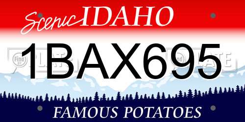 1BAX695 Idaho License Plate