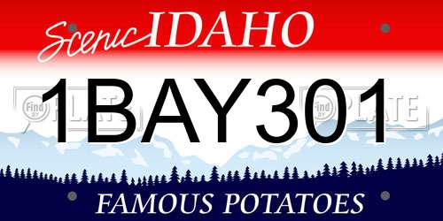 1BAY301 Idaho License Plate