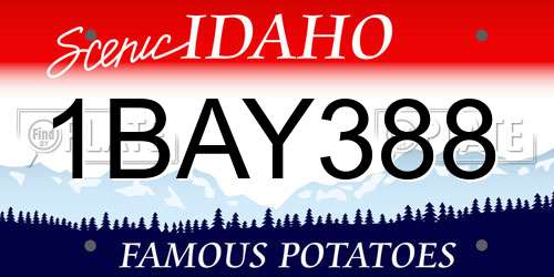 1BAY388 Idaho License Plate