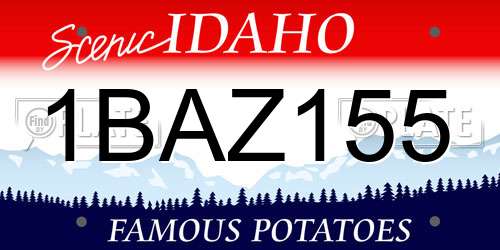1BAZ155 Idaho License Plate