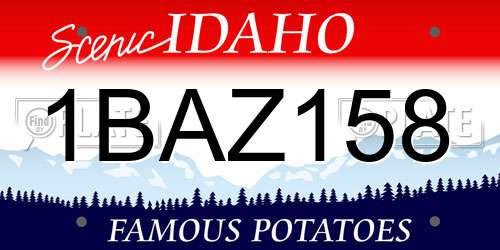 1BAZ158 Idaho License Plate