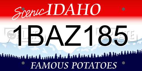 1BAZ185 Idaho License Plate