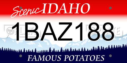 1BAZ188 Idaho License Plate